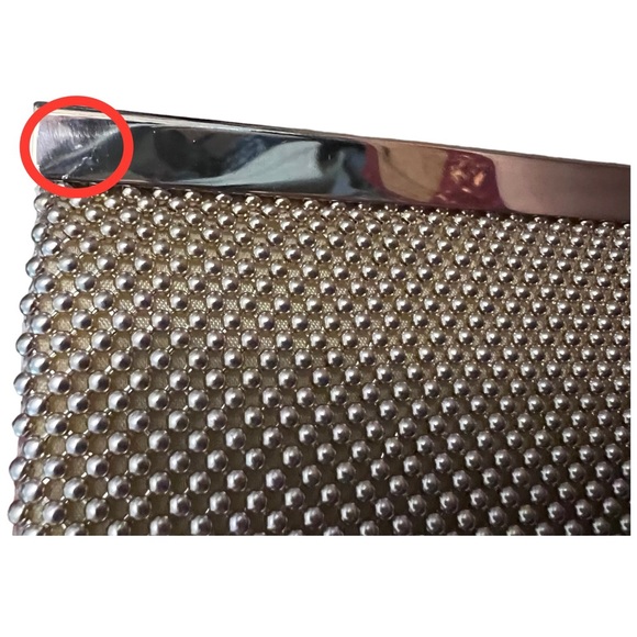 Gold Mesh Evening Bag Clutch with Detachable  Shoulder Strap - Picture 14 of 15